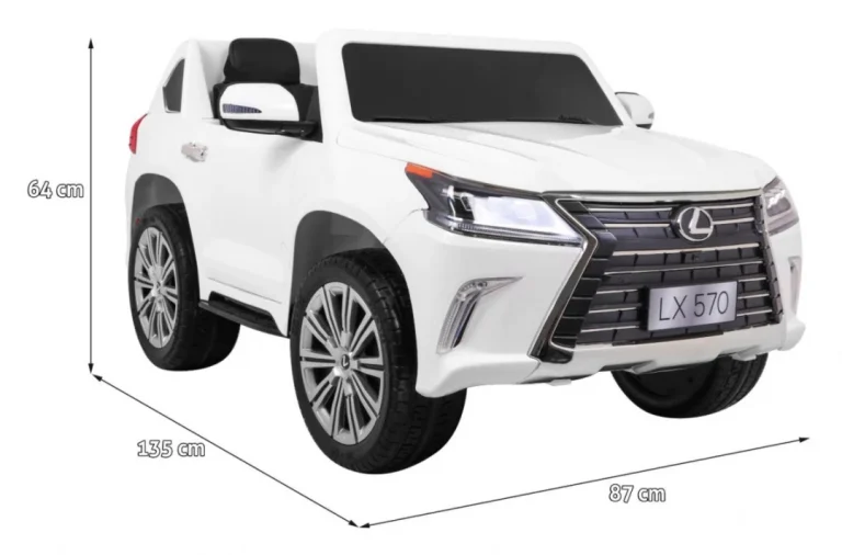 Lexus Lx570 Dječji Automobil S 2 Sjedala, Bijeli + Daljinski Upravljač + Eva Kotači + Mp3, Bijela 2