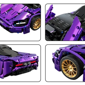 Ljubičasti Set Kockica Sportski Automobil 1:14, 1273 Dijela 6