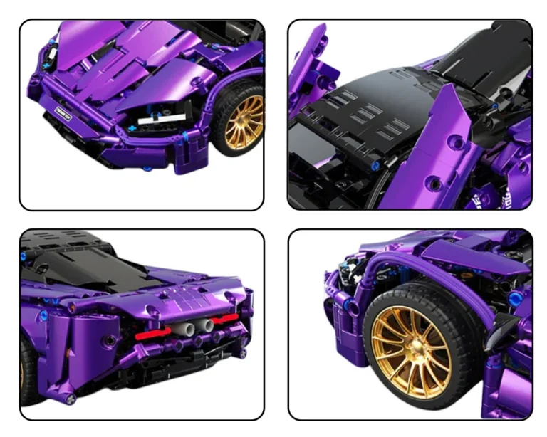 Ljubičasti Set Kockica Sportski Automobil 1:14, 1273 Dijela 6