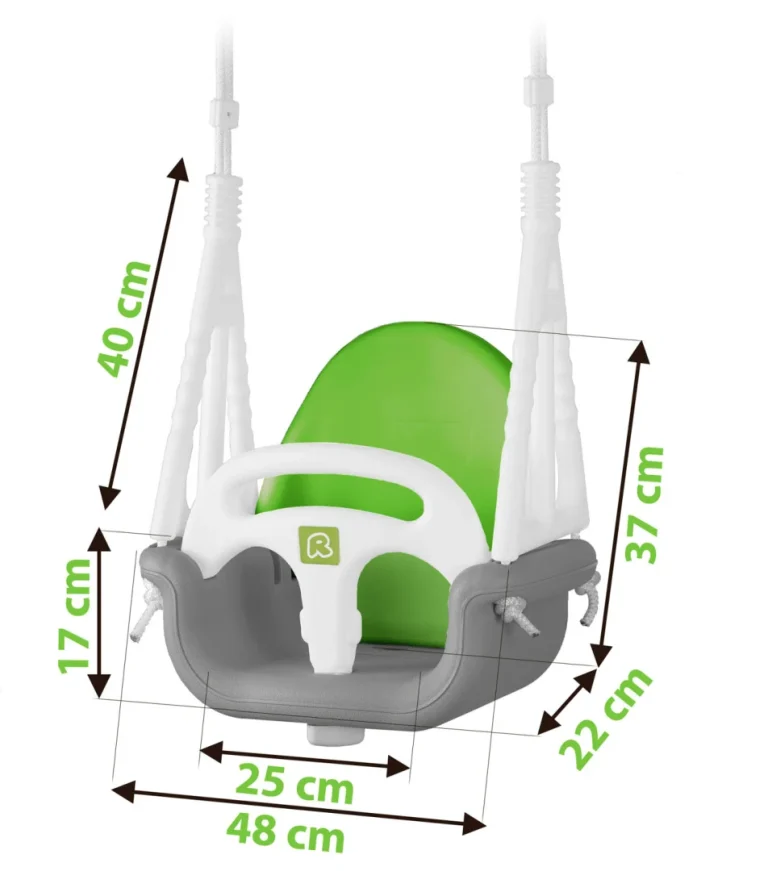Ljuljačka S Kantom Ricokids 3 U 1 Slon, Siva I Zelena 3