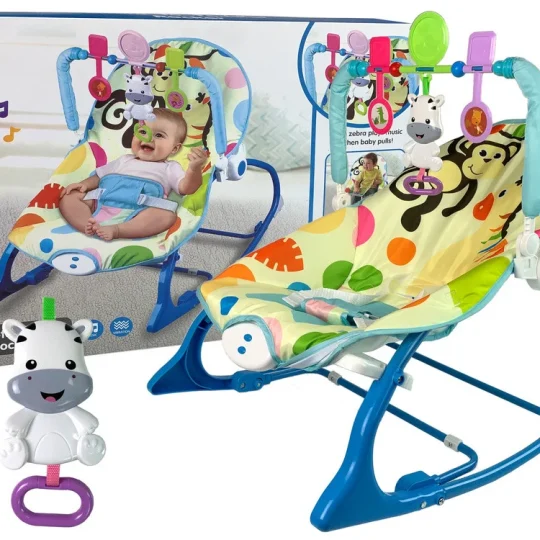 Ljuljačka Stolica 2 U 1 Plava Zebra Zvukovi Vibracije 1
