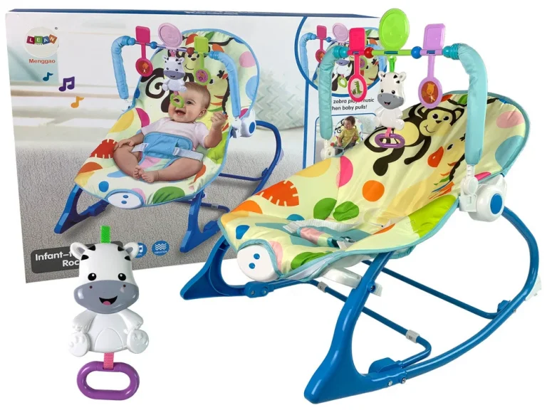 Ljuljačka Stolica 2 U 1 Plava Zebra Zvukovi Vibracije 1