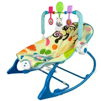 Ljuljačka Stolica 2 U 1 Plava Zebra Zvukovi Vibracije 3