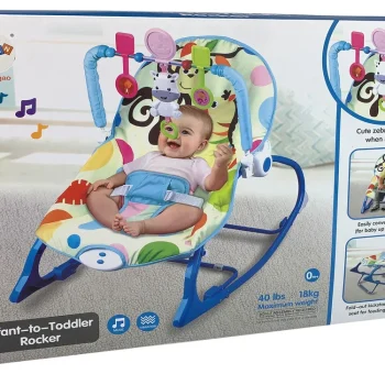 Ljuljačka Stolica 2 U 1 Plava Zebra Zvukovi Vibracije 4