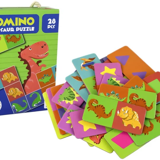 Logička Igra Dvostrana Slagalica Domino Dinosauri 10 Cm X 5 Cm 28 Dijelova 1