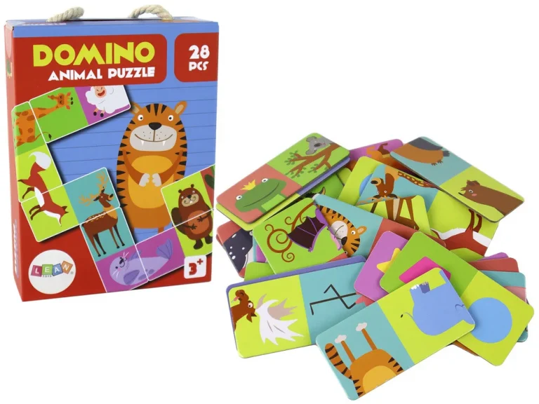 Logička Igra Dvostrana Slagalica S Domino životinjama 10 Cm X 5 Cm 28 Dijelova 1