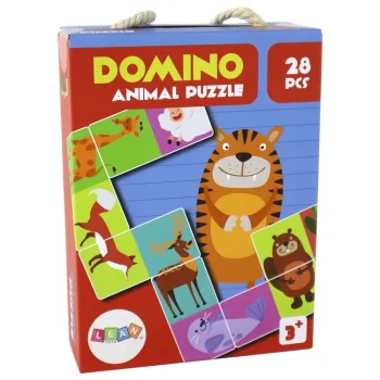 Logička Igra Dvostrana Slagalica S Domino životinjama 10 Cm X 5 Cm 28 Dijelova 3