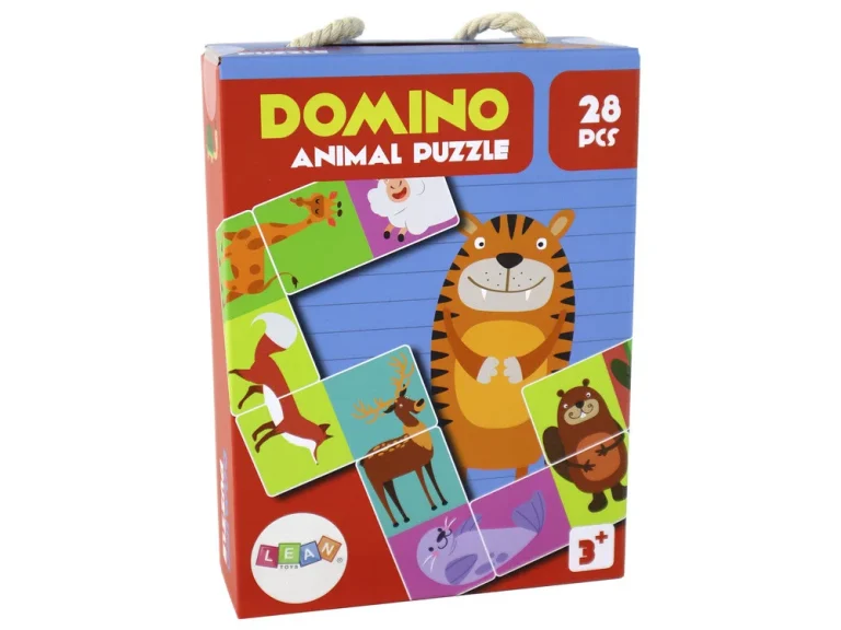 Logička Igra Dvostrana Slagalica S Domino životinjama 10 Cm X 5 Cm 28 Dijelova 3