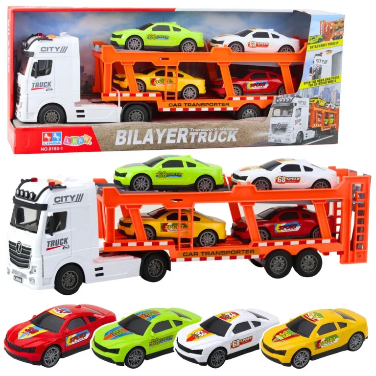 Lora Kamion Vučna Služba, Set 4 Automobila, Svjetla I Zvuk, 57 Cm 1