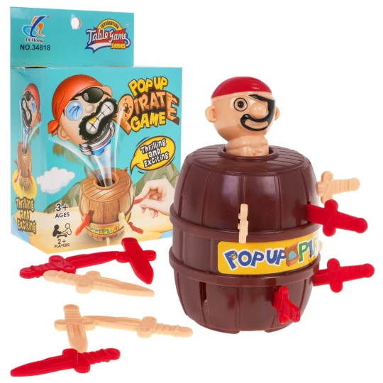 Luda Gusarska Arkadna Igra Za Djecu 3+ I Odrasle + Figura Pirata + Bačva S Rupama + 12 Sablji 1