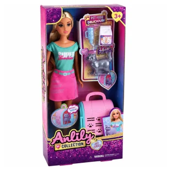 Lutka Anlily 30 Cm, Mačić I Sivi Transporter Za Ljubimce 6