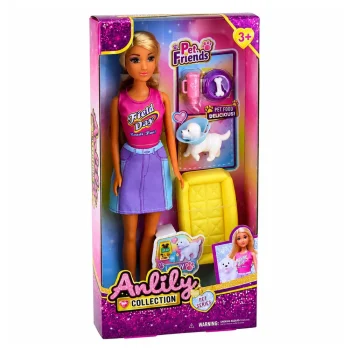 Lutka Anlily S Bijelim Psom I Priborom 30 Cm 6