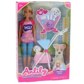 Lutka Anlily S Psom U Kolica I Priborom, 30 Cm 3