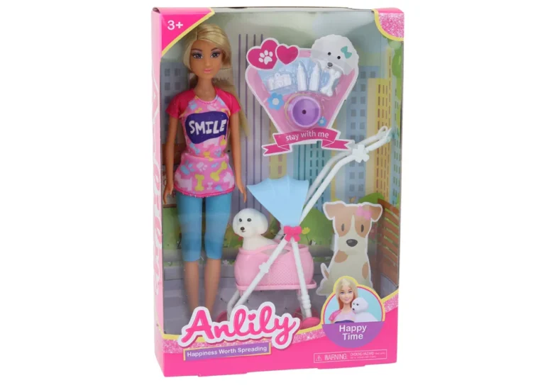 Lutka Anlily S Psom U Kolica I Priborom, 30 Cm 3