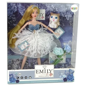 Lutka Emily Plavuša S Bež Mačetom I Cvijećem 5