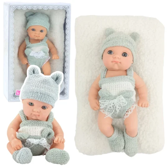 Lutka Beba S Dekicom Bijelo Siva 18 Cm 1