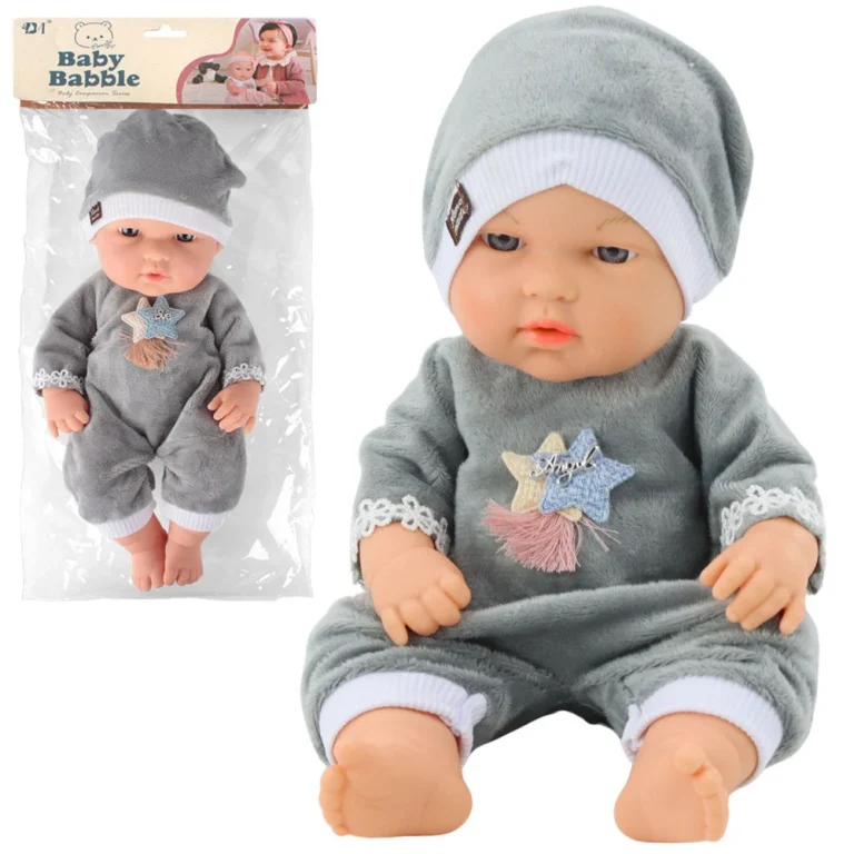 Lutka Beba Siva Pidžama I šešir 30 Cm 1