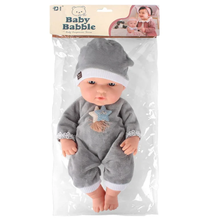 Lutka Beba Siva Pidžama I šešir 30 Cm 4
