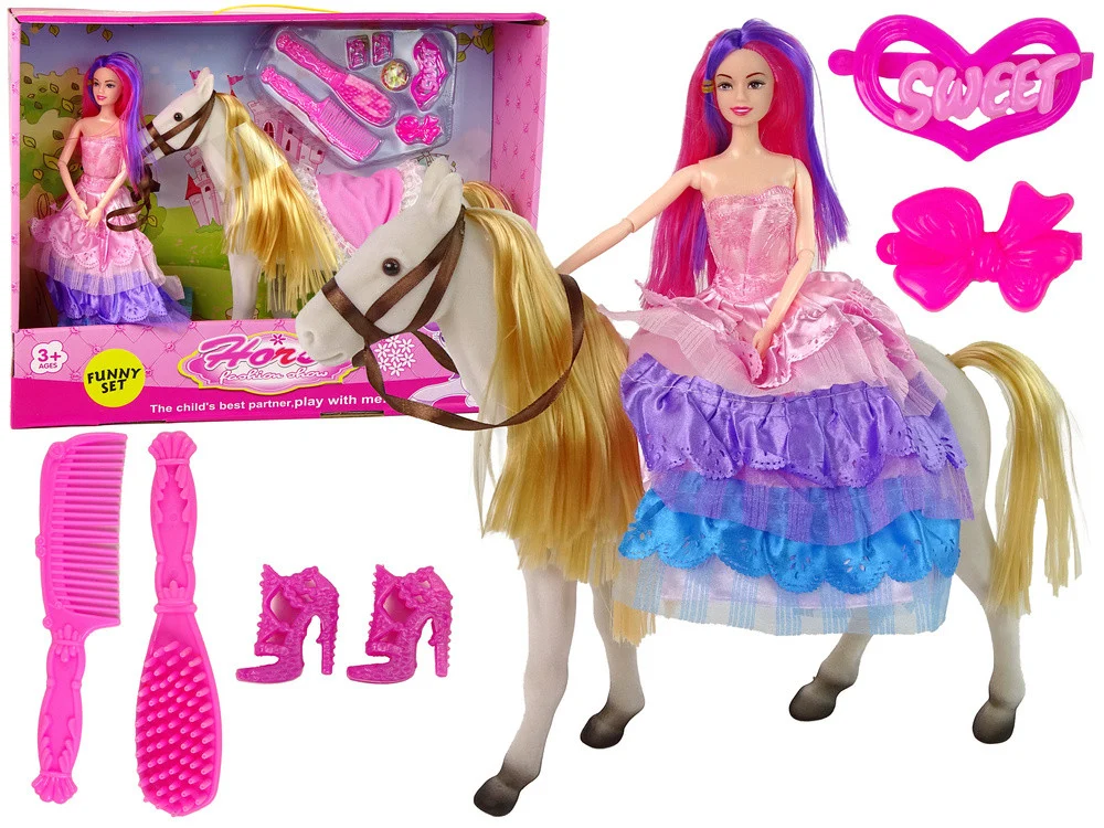 Lutka Princeza S Bijelim Konjem I Dodacima 1