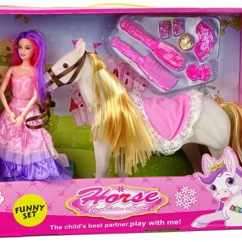 Lutka Princeza S Bijelim Konjem I Dodacima 7