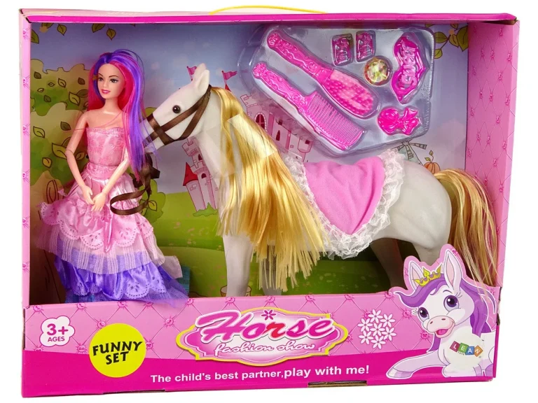 Lutka Princeza S Bijelim Konjem I Dodacima 7