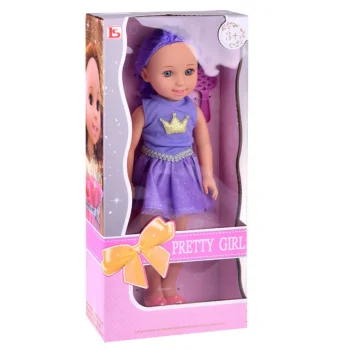 Lutka Princeza S Krunom, Ljubičasta Kosa I četka, 38 Cm 4