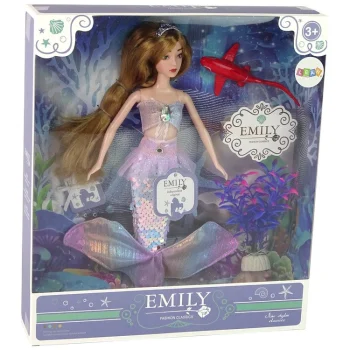 Lutka Sirena Emily Ružičasti Rep S Morskim Psom 5