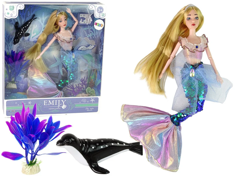 Lutka Sirena Emily Zeleni Rep S Tuljanom 1