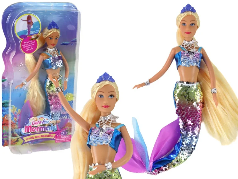 Lutka Sirena Plava, Duga Plava Kosa I šljokice 1