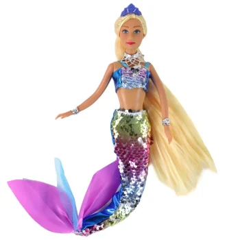Lutka Sirena Plava, Duga Plava Kosa I šljokice 2
