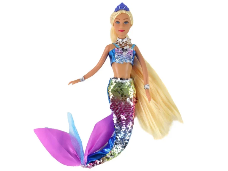 Lutka Sirena Plava, Duga Plava Kosa I šljokice 2