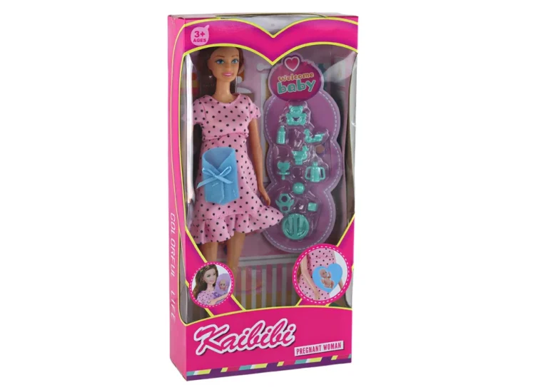 Lutka Trudnica S Ružičastom Haljinom I Priborom 3