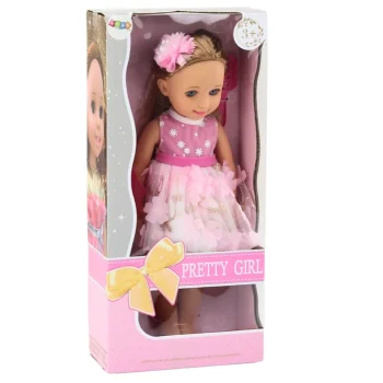 Lutka U Ružičastoj Haljini S četkom 38 Cm 4