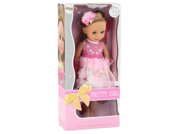 Lutka U Ružičastoj Haljini S četkom 38 Cm 4