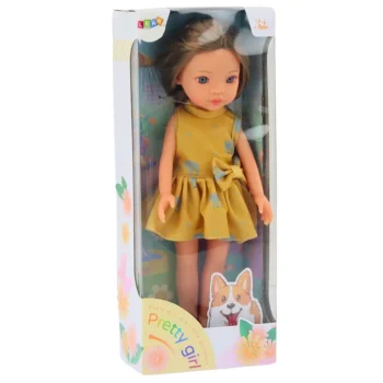 Lutka U žutoj Haljini Smeđa Kosa 33 Cm 4