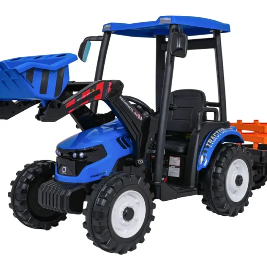 Mega Traktor D68 S Prikolicom Plavi 1