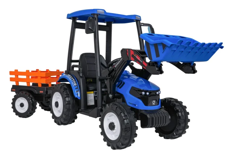 Mega Traktor D68 S Prikolicom Plavi 4