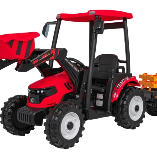 Mega Električni Traktor D68 S Prikolicom, Crveni 1