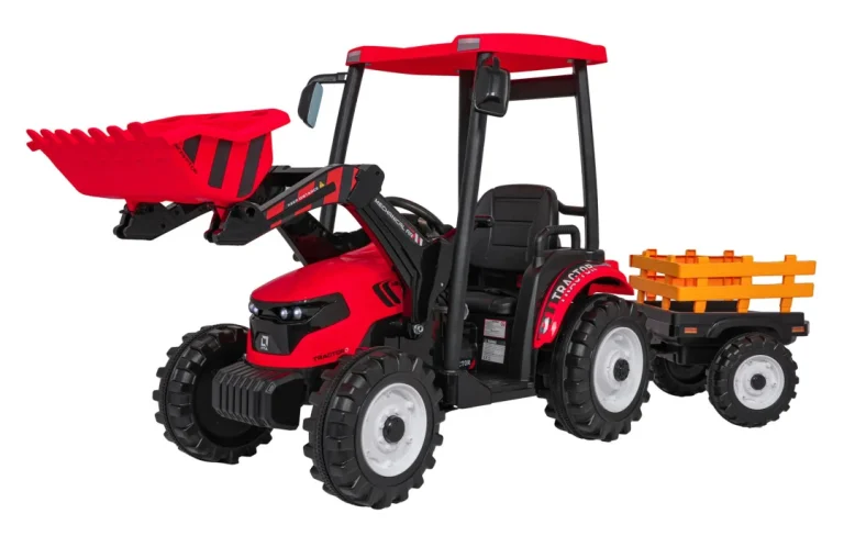 Mega Električni Traktor D68 S Prikolicom, Crveni 1