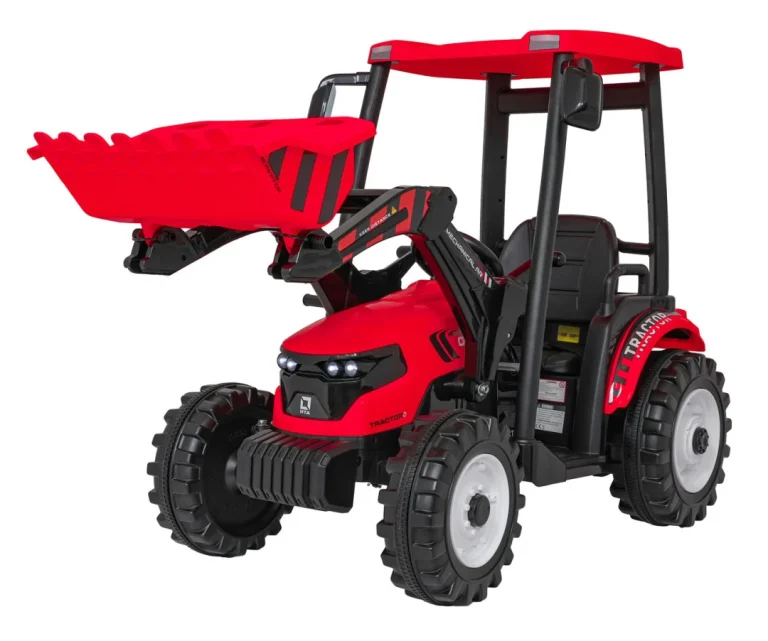 Mega Električni Traktor D68 S Prikolicom, Crveni 10