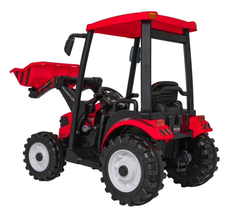 Mega Električni Traktor D68 S Prikolicom, Crveni 15