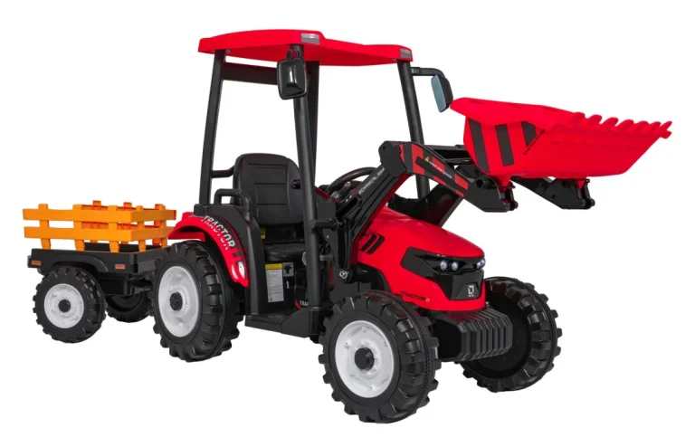 Mega Električni Traktor D68 S Prikolicom, Crveni 4