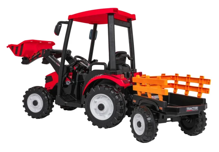 Mega Električni Traktor D68 S Prikolicom, Crveni 6