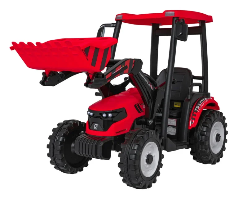 Mega Električni Traktor D68 S Prikolicom, Crveni 8