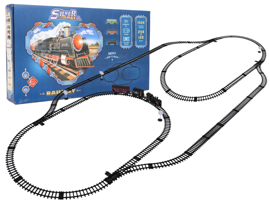 Mega Retro Vlak S Dimom, Svjetlima I Zvukom 3+ 1