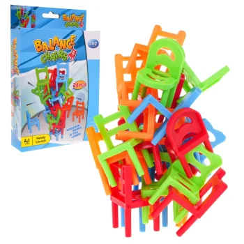 Mini Arkadna Igra Sa Stolicama Za Djecu 4+ I Odrasle + 24 Stolice 4 Boje 6 Oblika, Crvena 2