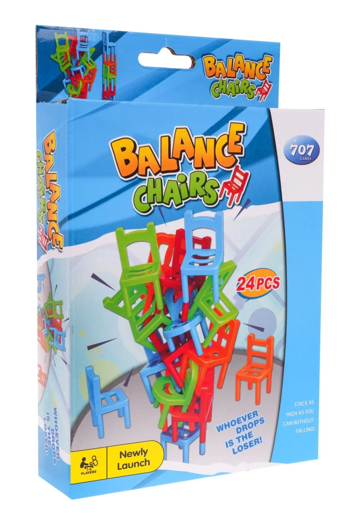 Mini Arkadna Igra Sa Stolicama Za Djecu 4+ I Odrasle + 24 Stolice 4 Boje 6 Oblika, Crvena 6