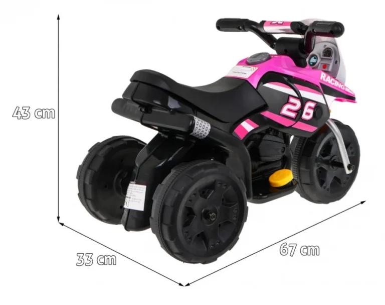 Mini Ružičasto Motociklističko Vozilo Motor Na Akumulator 2