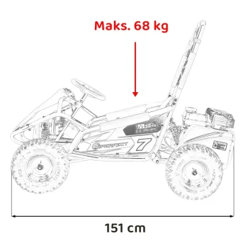 Mud Monster Benzinski Go Kart Crni 3