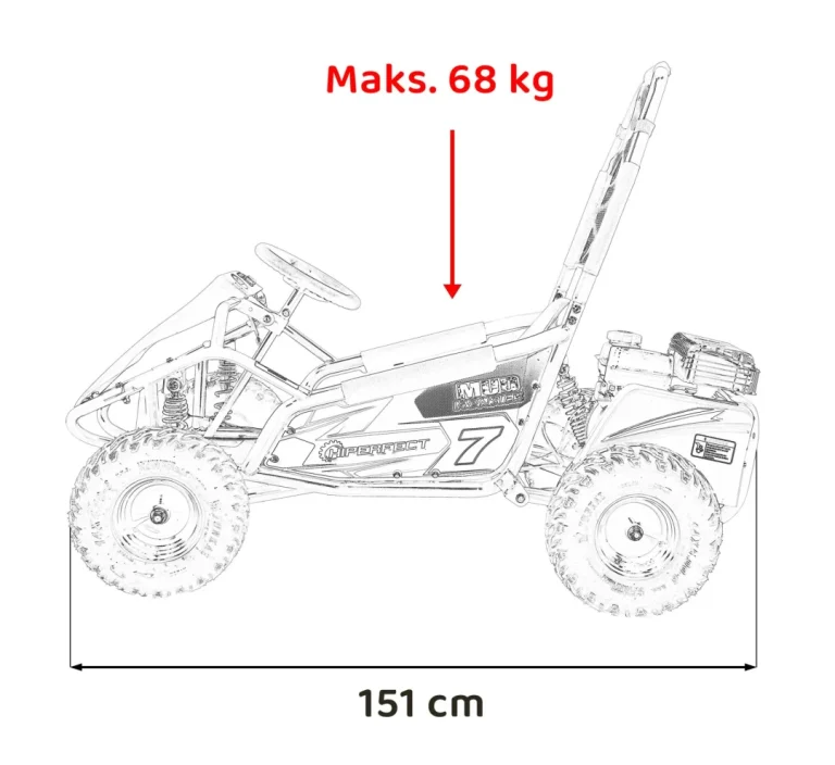Mud Monster Benzinski Go Kart Crni 3